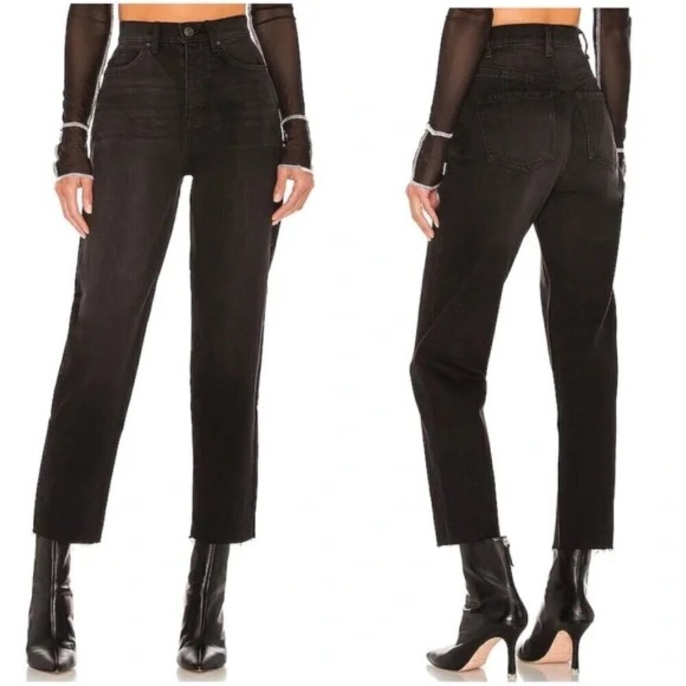 Free People CRVY High-Rise Mom Jeans Black 26